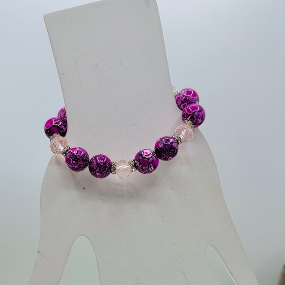 Colorful Beaded Glass Fashion Statement Stackable Bracelet Style 1 - Picture 4 of 6